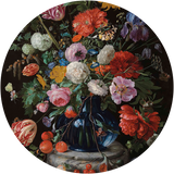 Tulips and Sunflower in Glass Vase