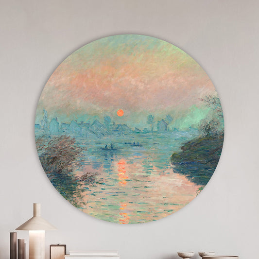 Claude Monet - Sun Setting on the Seine at Lavacourt